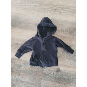 Pact Baby Full Zip Hoodie Black 100% Organic Cotton 0-3 Months Sweatshirt #6